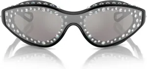 Женские солнцезащитные очки Swarovski Sk6024 овальной формы, Milky White/Grey Mirrored Black