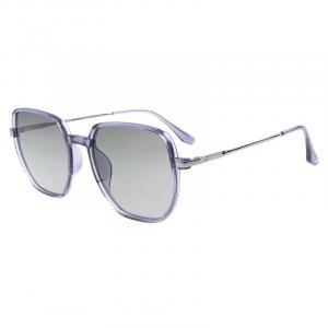 MUZU Пластиковые солнцезащитные очки TR90 нестандартной формы унисекс, Transparent Purple Frame with Gray Lens