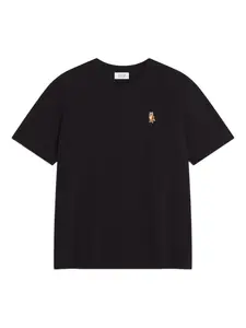 Футболка с вышитым изображением лисы Maison Kitsuné, черный