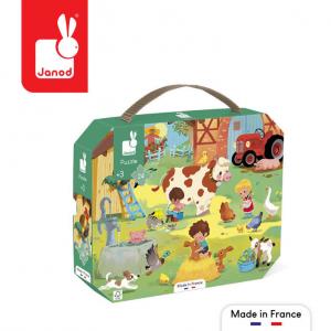 Янод, пазл, в чемодане День на ферме, 24 шт. Janod