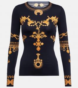 Топ из джерси с принтом Marine Serre, Placed Ornament Jewelry