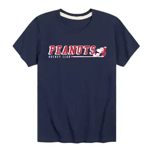 Футболка с принтом хоккейного клуба Peanuts Snoopy для мальчиков 8-20 лет Licensed Character, синий