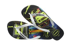 Шлепанцы унисекс белые/синие/флуоресцентные Havaianas