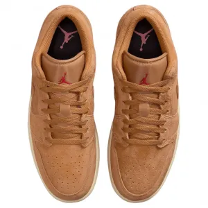 Jordan Air 1 Abrasion Resistant Low top Vintage Basketball Shoes Unisex Linen Brown