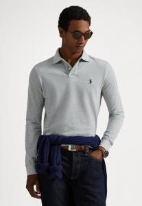 Поло Polo Ralph Lauren CUSTOM SLIM FIT MESH POLO SHIRT, Andover Heather/Light Grey