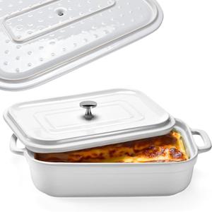 Керамическая форма Bruntmor с крышкой прямоугольная, белый