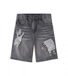 Шорты джинсовые с принтом SpongeBob Stella McCartney Kids, Charcoal Grey