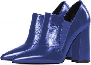 Женские туфли YDN с острым носком, на высоком каблуке, с вырезами, ботильоны на каблуке без застежки, офисная одежда, размер 4-15 US, Blue