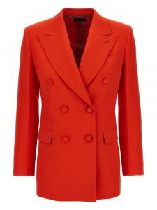 Двубортный пиджак с заостренными лацканами Brioni, красный