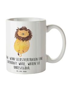 Кофейная кружка с изображением льва и надписью на белом фоне Mr. & Mrs. Panda