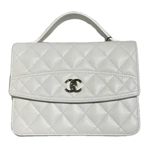 CHANEL Сумка через плечо Caviar Cow Leather Material Gold Metal, кроссбоди, женская белая