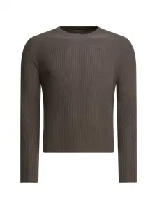 Свитер с ребристыми вставками Rick Owens, коричневый