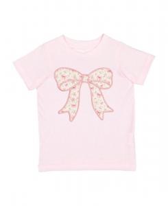 Детская футболка для девочек с коротким рукавом и цветочным бантиком Sweet Wink, Ballet pink