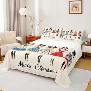Erosebridal Комплект постельного белья с новогодним принтом для детей, разноцветный, Yellow Red Blue Black