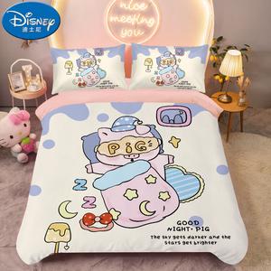 Disney Комплект постельного белья на кровать 1.2 м: простыня на резинке, пододеяльник 150*200 см, цвет Good night, pig