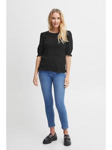 Блузка с короткими рукавами FRMALU, стандартный крой, черный цвет Fransa