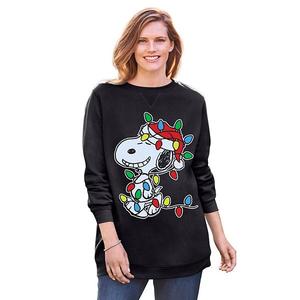 Женская худи plus size peanuts black lights Ellos