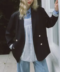 Пиджак с золотыми пуговицами, накинутый на плечи Archives, цвет Navy