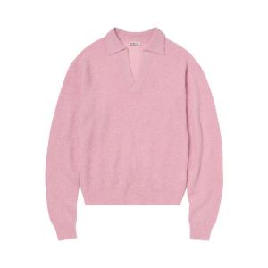 Поло Auralee Baby Suri Alpaca Sheer Knit Skipper Polo Shirt 'Pink'