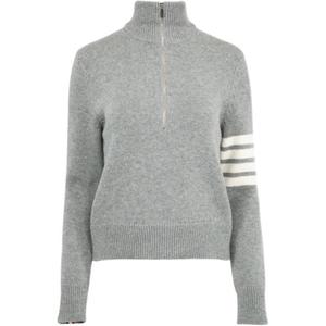 Джерси меринос 4-полосный свитер THOM BROWNE, серый