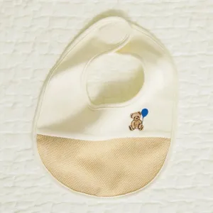 Нагрудник с вышивкой в виде медвежонка, выполненный из разных материалов Branshes, цвет Ivory