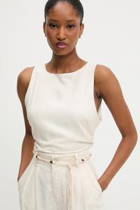 Блузка с льном Answear.Lab, бежевый