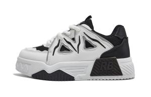 Женские скейтерские кросcовки Low Top RENBEN, бело-черные