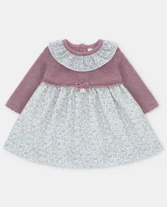 Детское платье с микропринтом цветов в цвете лаванды Martín Aranda