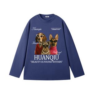 Футболка Unisex Crew Neck Moderate Straight Fit HUANQIU, темно-синий