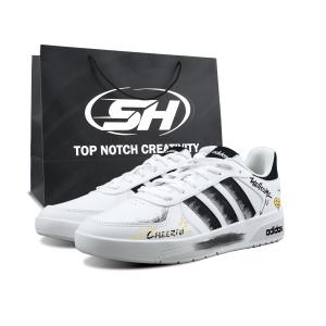 Courtbeat millennial graffiti, специальная амортизация для шопинга, износостойкие низкие скейтерские кроссовки Adidas Neo, черный/белый