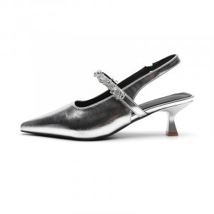 ABIDJAN Серебряные женские туфли на тонком каблуке 5 см, цвет Silver