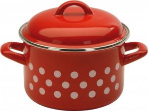 Кастрюля с крышкой красная, дотс 24 см 6,75 л METALAC