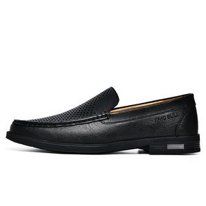 XIMO BULL Мужские повседневные кожаные туфли черные с перфорацией, цвет Black Cut-Out