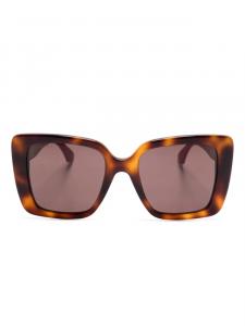 Gucci Eyewear солнцезащитные очки в массивной оправе, коричневый