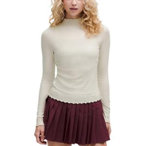 Hold Tight Lettuce-Edge Turtleneck Sweater Women's Lululemon, Ecru/Bone