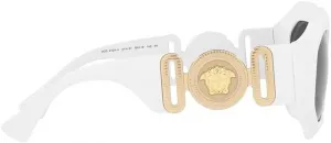 Женские солнцезащитные очки Versace, черная оправа, темно-серые линзы, 56 мм, White