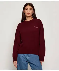 Шерстяной свитер Loose fit Pinko, красный