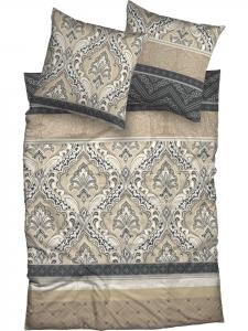 Постельное белье из сатина бежево-антрацитового цвета Casatex, 135x200 см (80x80 см)