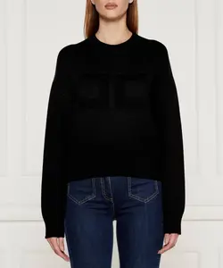 Свитер Cropped fit Elisabetta Franchi, черный