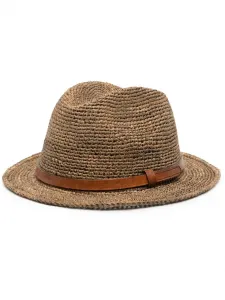 Плетеная шляпа-федора IBELIV, коричневый