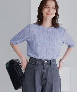 Футболка с волнистым жаккардовым узором и коротким рукавом Coen, цвет Lt.Blue