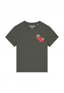 Футболка с принтом STRAWBERRY watapparel, хаки