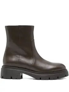 Кожаные ботинки с молнией Stuart Weitzman, коричневый