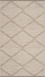 Ковер SAFAVIEH, 61 x 92 см, Montauk Collection, Beige, ручной работы из хлопка, идеален для помещений с высокой проходимостью: прихожая, гостиная, спальня (MTK821E)