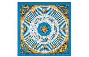 Шёлковый платок женский синий HERMES