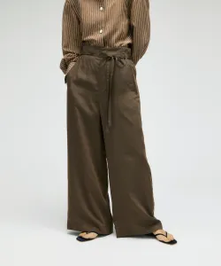 Колонка/Брюки в полоску с лентой на поясе Постоянная Column, цвет Striped Brown