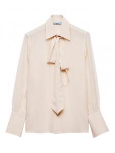 Prada рубашка Marocain, нейтральный