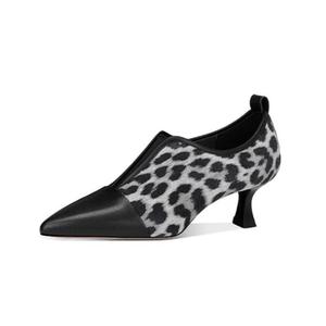 Повседневные туфли 4,5 см женские JESSICA SOPHIA, Black White Leopard Print