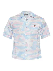 Рубашка с принтом пальм A BATHING APE, синий