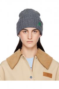 Ganni Серая шерстяная вязаная шапка